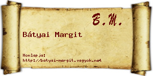 Bátyai Margit névjegykártya